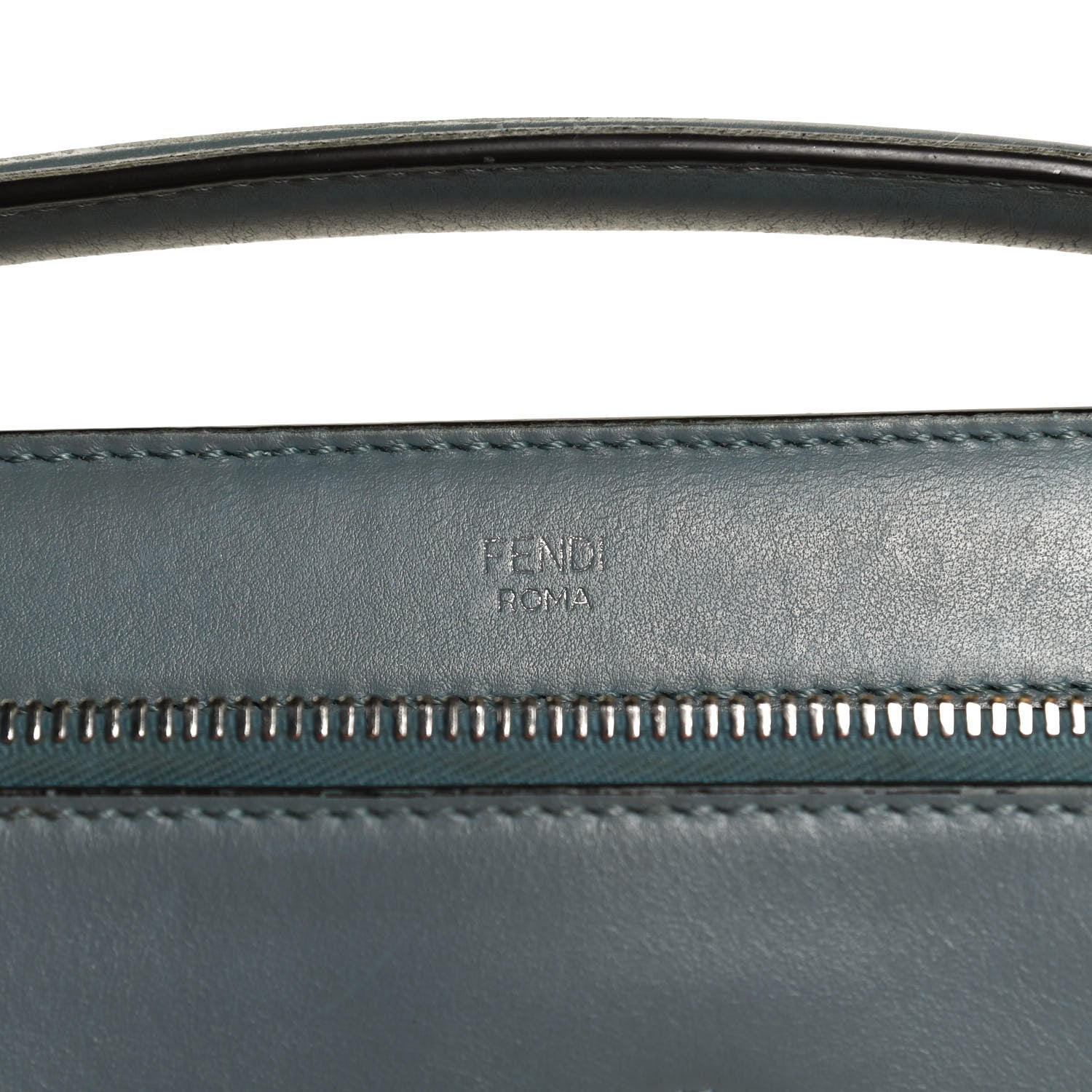Fendi Vitello Baltico Dolce DotCom Satchel Riviera Blue Notte 6 of 12