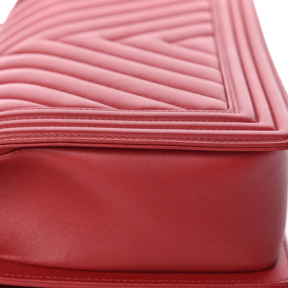Chanel Calfskin Chevron Quilted New Medium Boy Flap Dark Red 12 of 17
