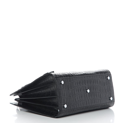 Saint Laurent Calfskin Crocodile Embossed Small Sac de Jour Black 3 of 9