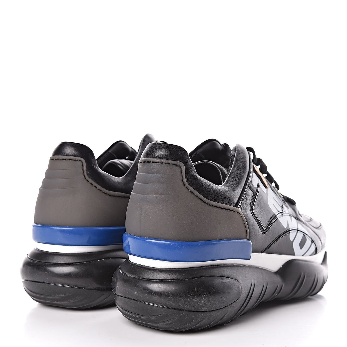 X FILA Vitello Mania Painted Mens Chunky Sneakers 9 Black Zucca White Ice
