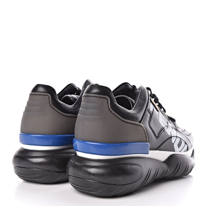Fendi X FILA Vitello Mania Painted Mens Chunky Sneakers 9 Black Zucca White Ice 4 of 8