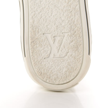Louis Vuitton Calfskin Suede Damier Infini Mens Aventure Zip Up Sneaker 9 White 6 of 12