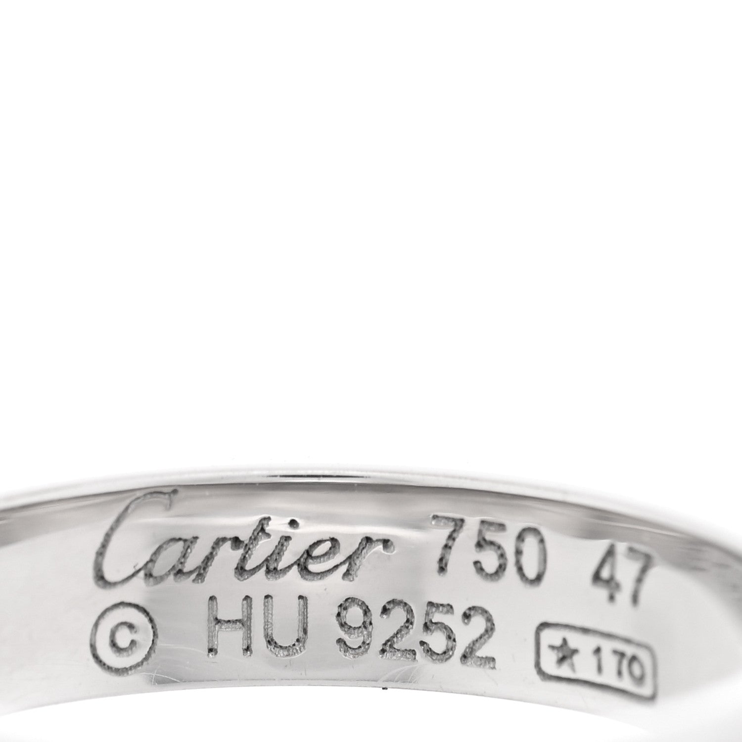 Cartier 18K White Gold 3.5mm LOVE Wedding Band Ring 47 4 4 of 4