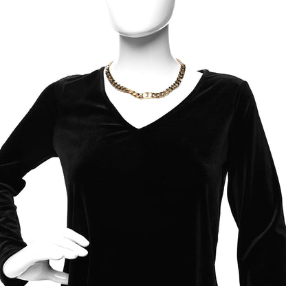 Christian Dior Metal CD Choker Necklace Gold 2 of 5