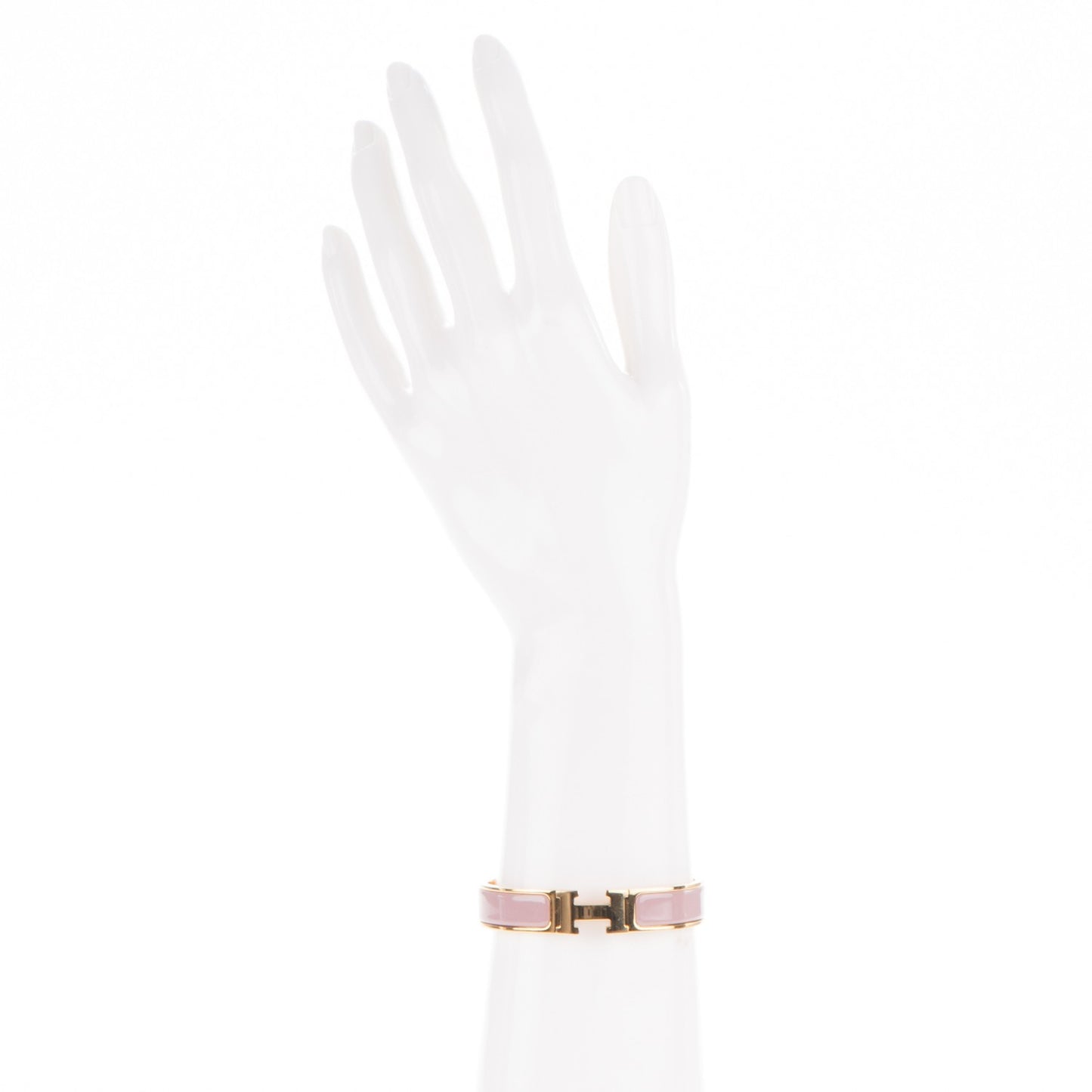 Enamel Narrow Clic Clac H Bracelet PM Bois De Rose