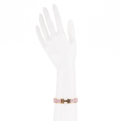 Hermes Enamel Narrow Clic Clac H Bracelet PM Bois De Rose 4 of 4