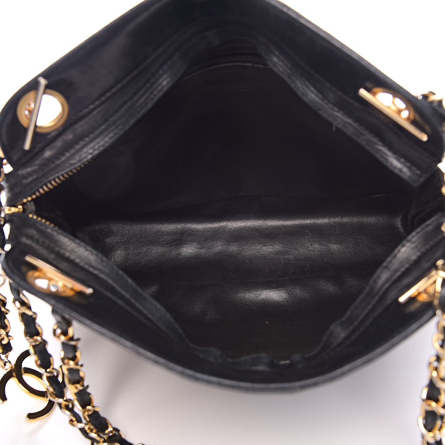 Lambskin Quilted Shoulder Bag Black
