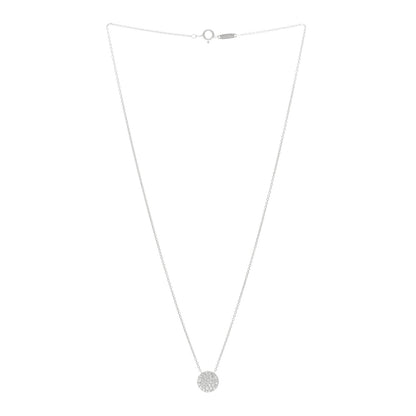 Tiffany 18k White Gold Diamond Metro Round Pendant Necklace 3 of 5
