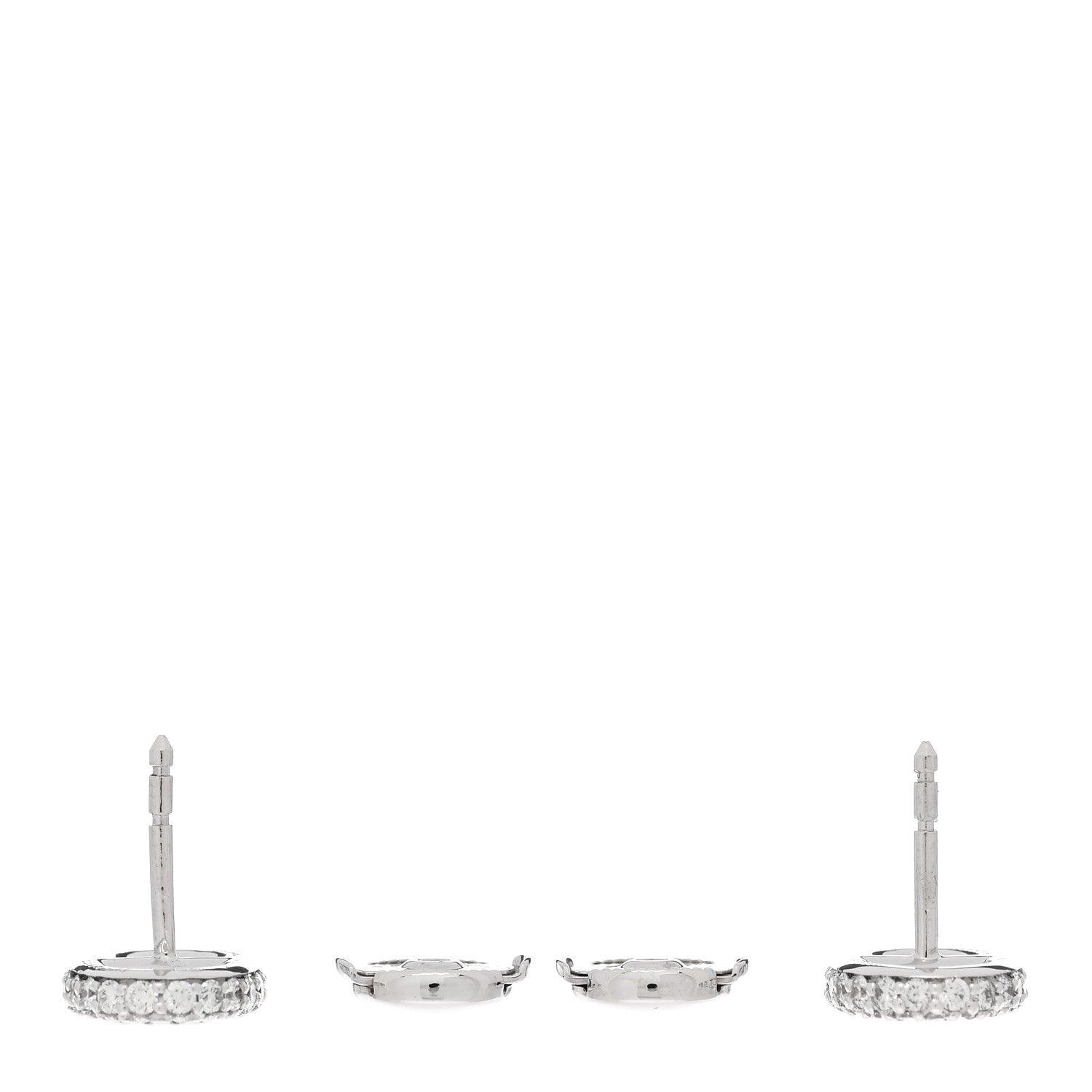 Hermes 18K White Gold Diamond New Farandole Earrings 3 of 5