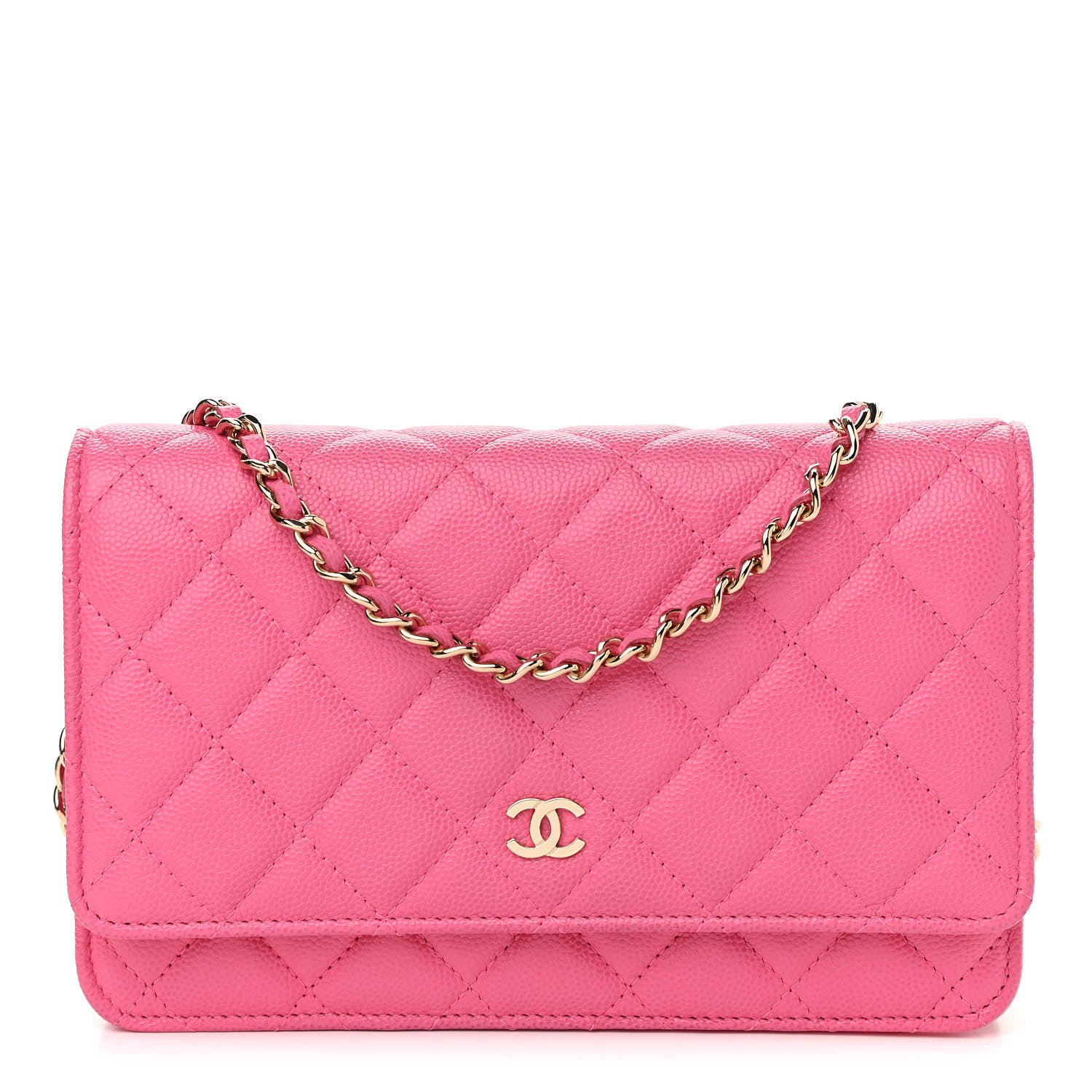 Chanel Caviar Quilted Wallet on Chain WOC Pink 1 of 14