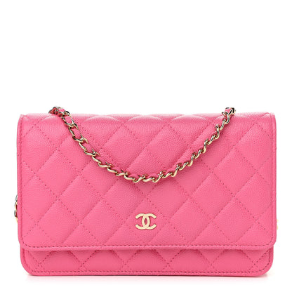Chanel Caviar Quilted Wallet on Chain WOC Pink 1 of 14