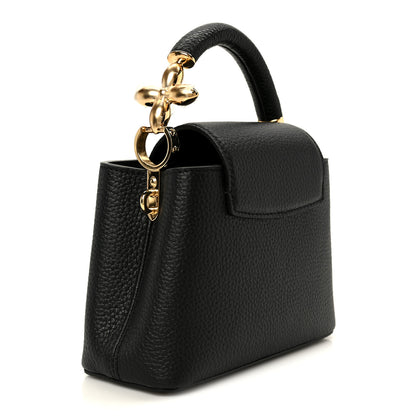 Louis Vuitton Taurillon Embellished Flower Handle Capucines Mini Black 3 of 9