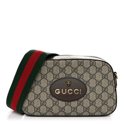 Gucci GG Supreme Monogram Web Neo Vintage Shoulder Bag Beige New Acero Crop 1 of 11