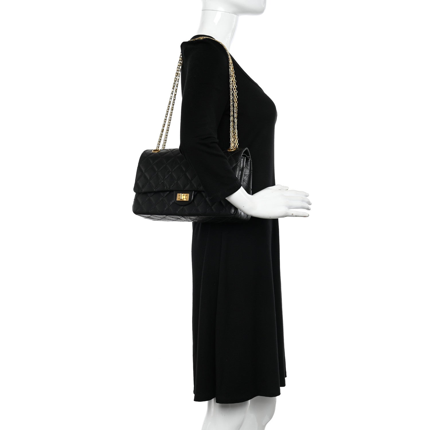 Chanel Aged Calfskin Quilted 2.55 Reissue 226 Flap Black 2 of 11