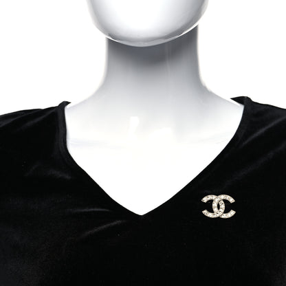 Chanel Crystal Baguette CC Mini Brooch Silver 2 of 4