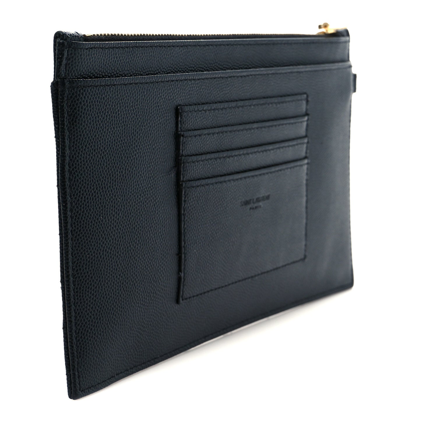 Grain De Poudre Chevron Monogram Large Bill Pouch Black