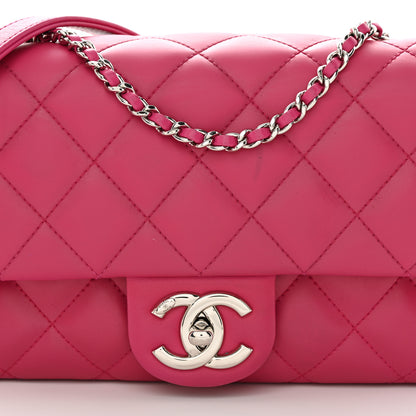 Chanel Rubber Quilted Lambskin Medium Coco Rain Flap Pink 9 of 12