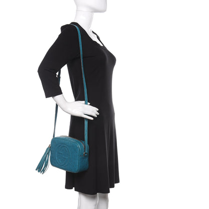 Gucci Ostrich Small Soho Disco Bag Teal 2 of 11
