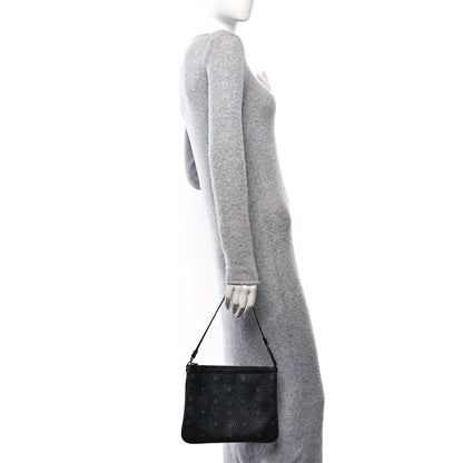 MCM Visetos Liz Shopper Tote Pouch Black 2 of 12