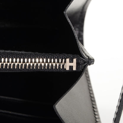 Hermes Guilloche Box Kelly Longue Wallet Black 14 of 15