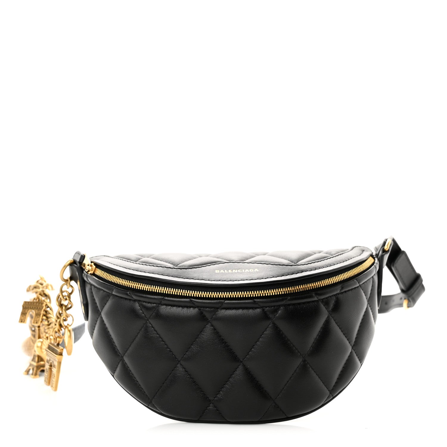 Balenciaga Calfskin Quilted XXS Souveniers Charms Belt Bag Black 1 of 9