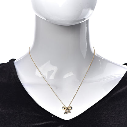 Tiffany 18K Yellow Gold Bow Pendant Necklace 2 of 6