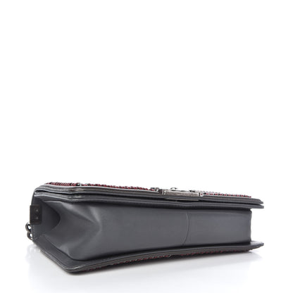 Chanel Calfskin Quilted Medium Boy Top Handle Flap Grey 4 of 10