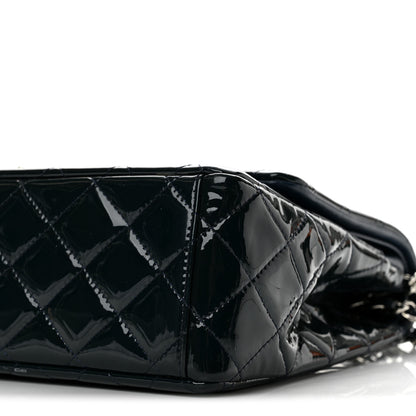 Chanel Patent Quilted Maxi Double Flap Navy Blue 10 of 12