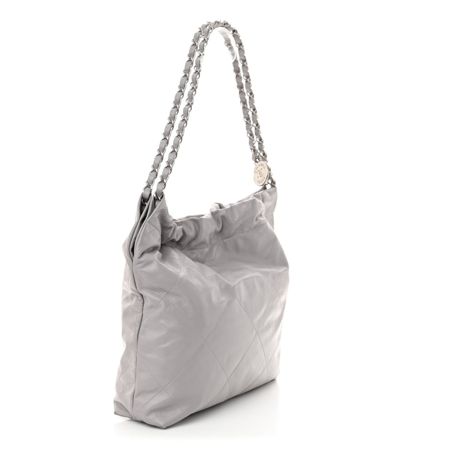 Chanel Shiny Calfskin Quilted Small Chanel 22 Grey 4 of 11