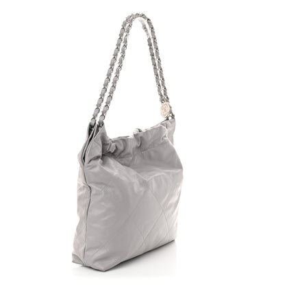 Chanel Shiny Calfskin Quilted Small Chanel 22 Grey 4 of 11