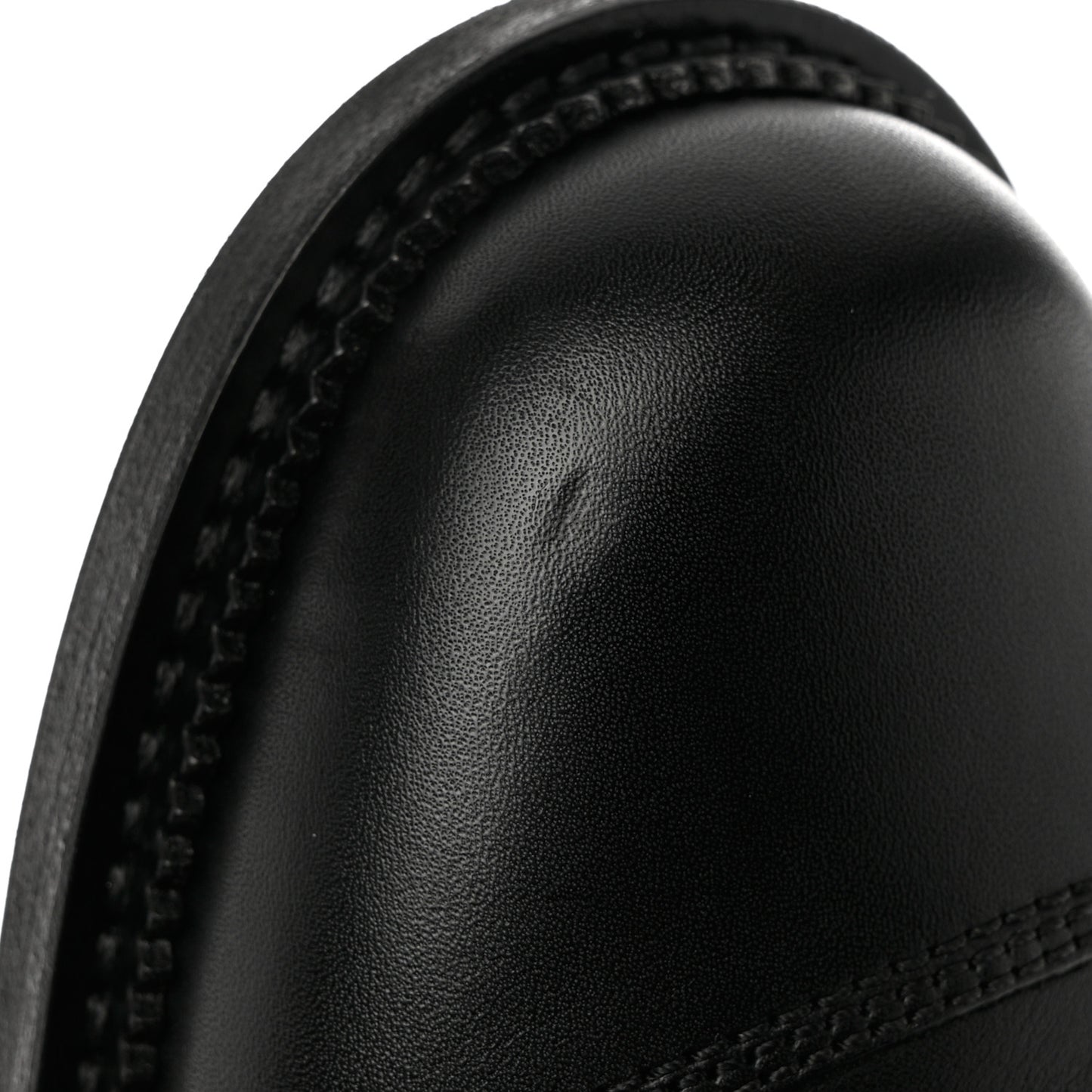 Calfskin Quilted Lace Up Combat Boots 38.5 Black