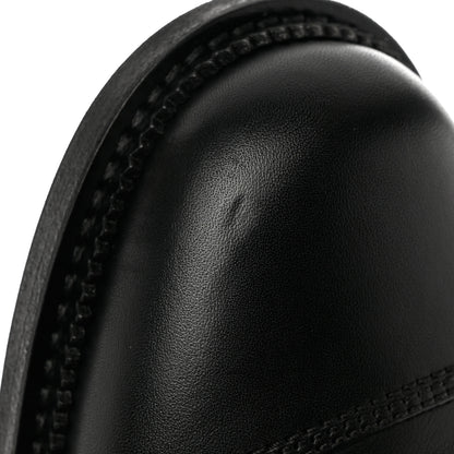 Chanel Calfskin Quilted Lace Up Combat Boots 38.5 Black 7 of 10