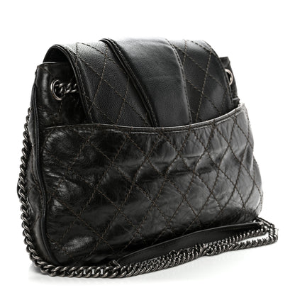Chanel Caviar Aged Calfskin Medium Bubble Graphic Messenger Bag Grey 3 of 10