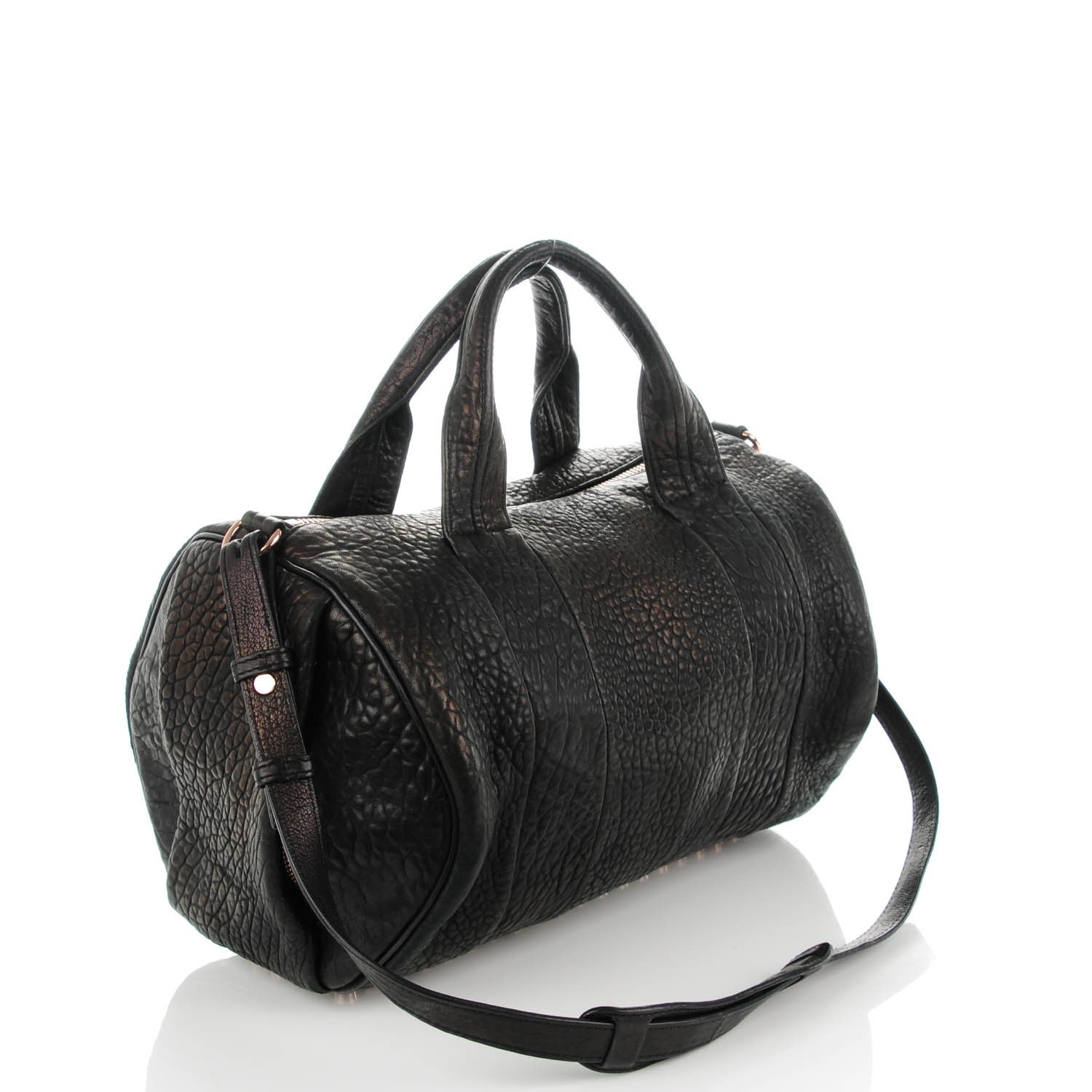 Alexander Wang Pebbled Lambskin Rocco Black Rose Gold Hardware 3 of 7