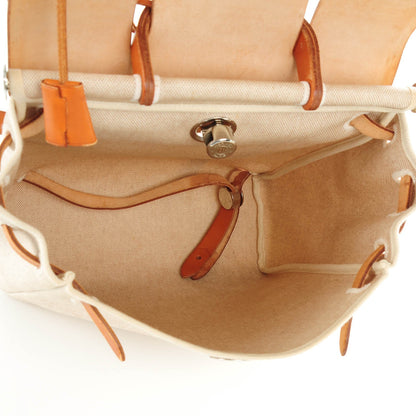 Hermes Toile Vache Calfskin Herbag 30 PM Backpack Natural 6 of 14