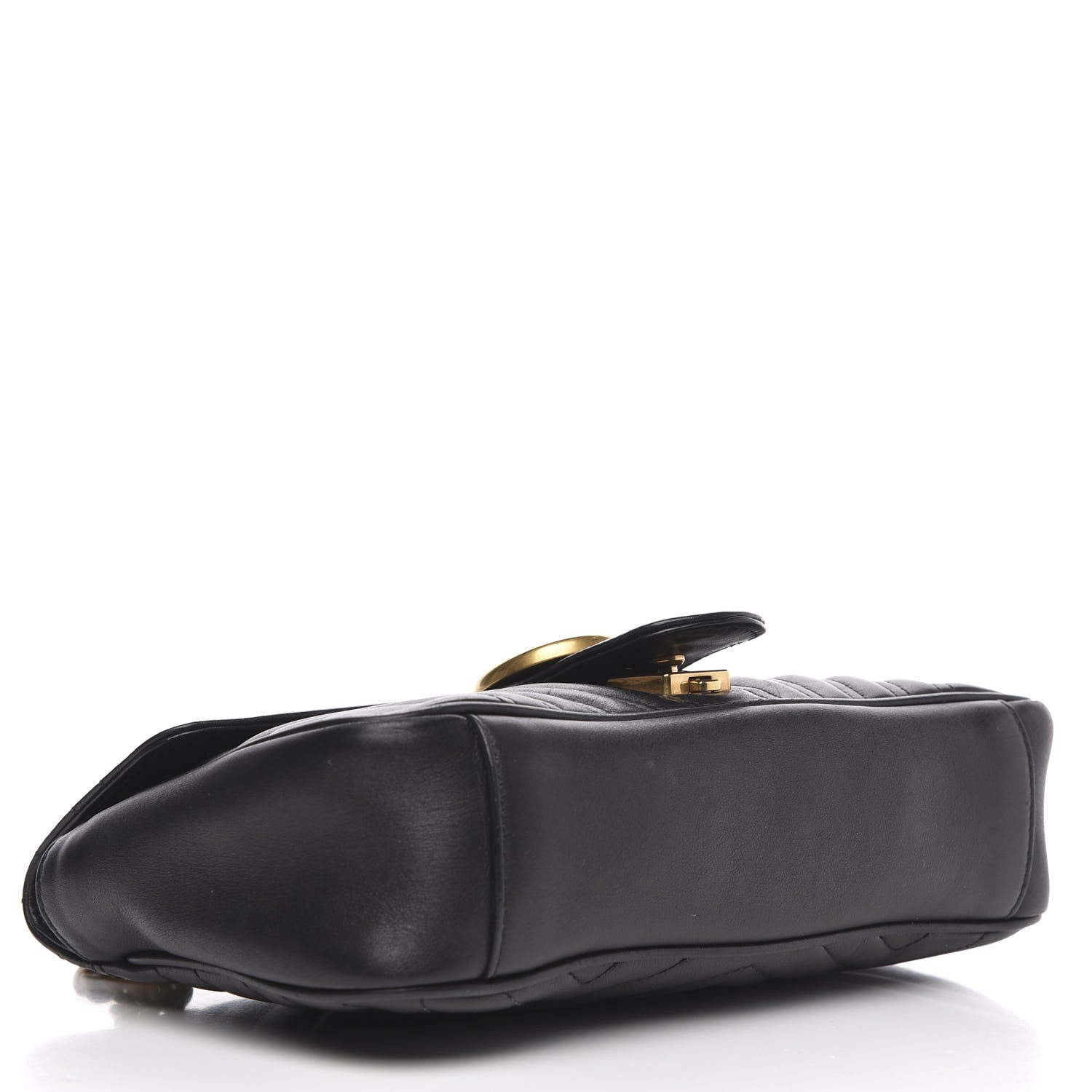 Gucci Calfskin Matelasse Small GG Marmont Shoulder Bag Black 4 of 15