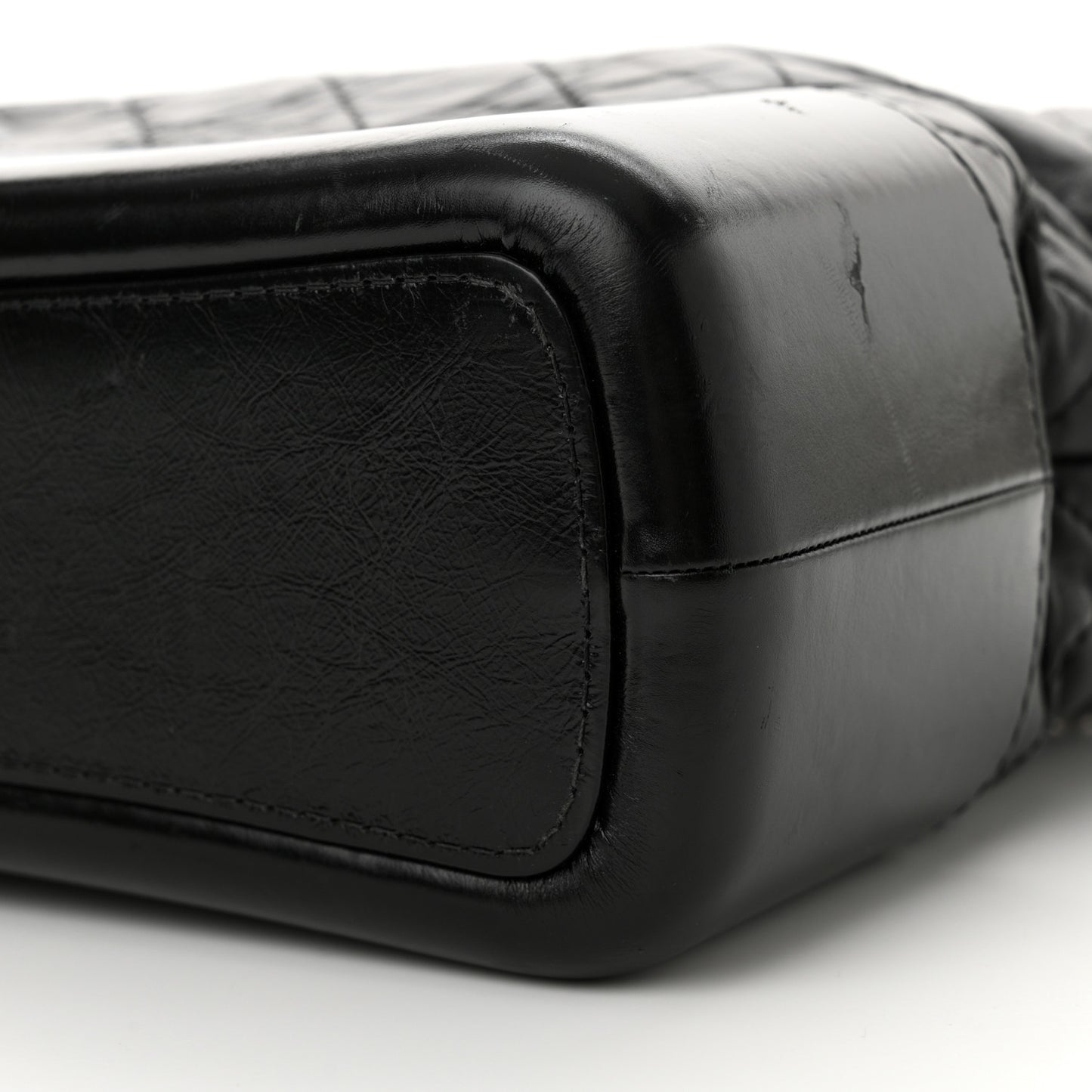 Aged Calfskin Quilted Medium Gabrielle Hobo Black