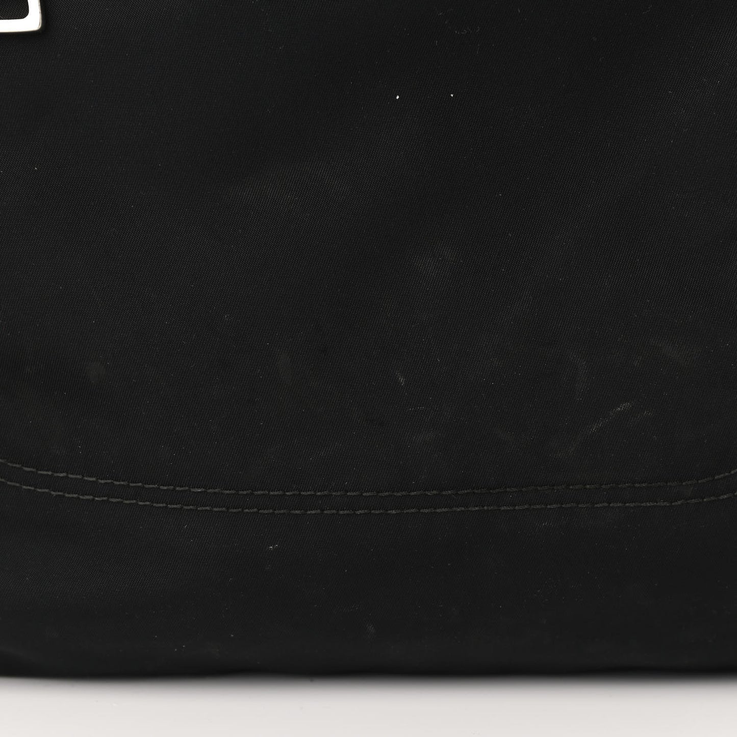Tessuto Nylon Saffiano Flat Messenger Bag Black