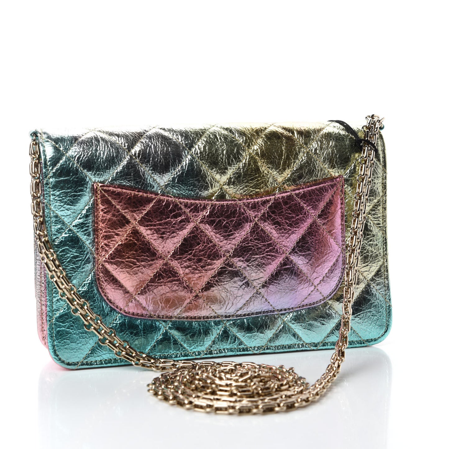 Metallic Goatskin Quilted 2.55 Reissue Wallet on Chain WOC Multicolor