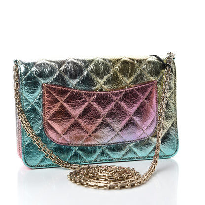 Chanel Metallic Goatskin Quilted 2.55 Reissue Wallet on Chain WOC Multicolor 3 of 12
