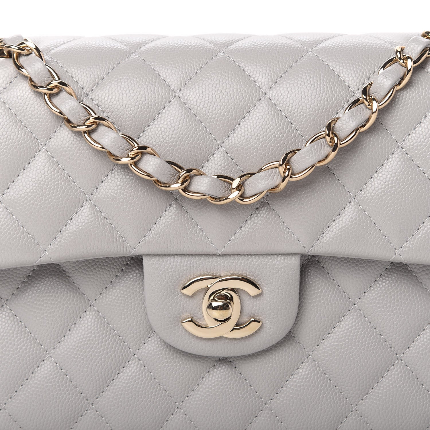 Chanel Caviar Quilted Small Double Flap Grey 10 of 11