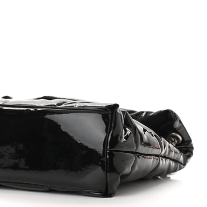 Saint Laurent Patent Lambskin Quilted Medium Loulou Puffer Monogram Chain Satchel Black 9 of 9