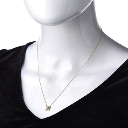 Tiffany 18K Yellow Gold Diamond Cross Stitch Pendant Necklace 2 of 6