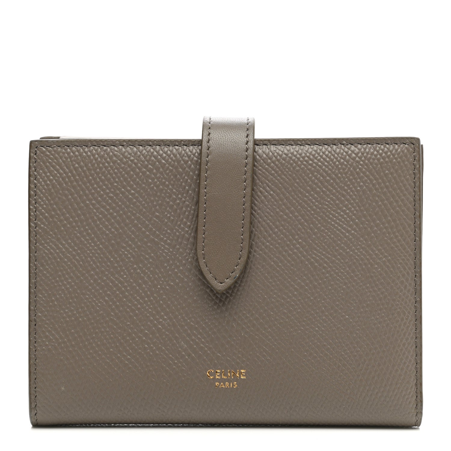 Celine Grained Calfskin Medium Multifunction Strap Wallet Pebble 1 of 8
