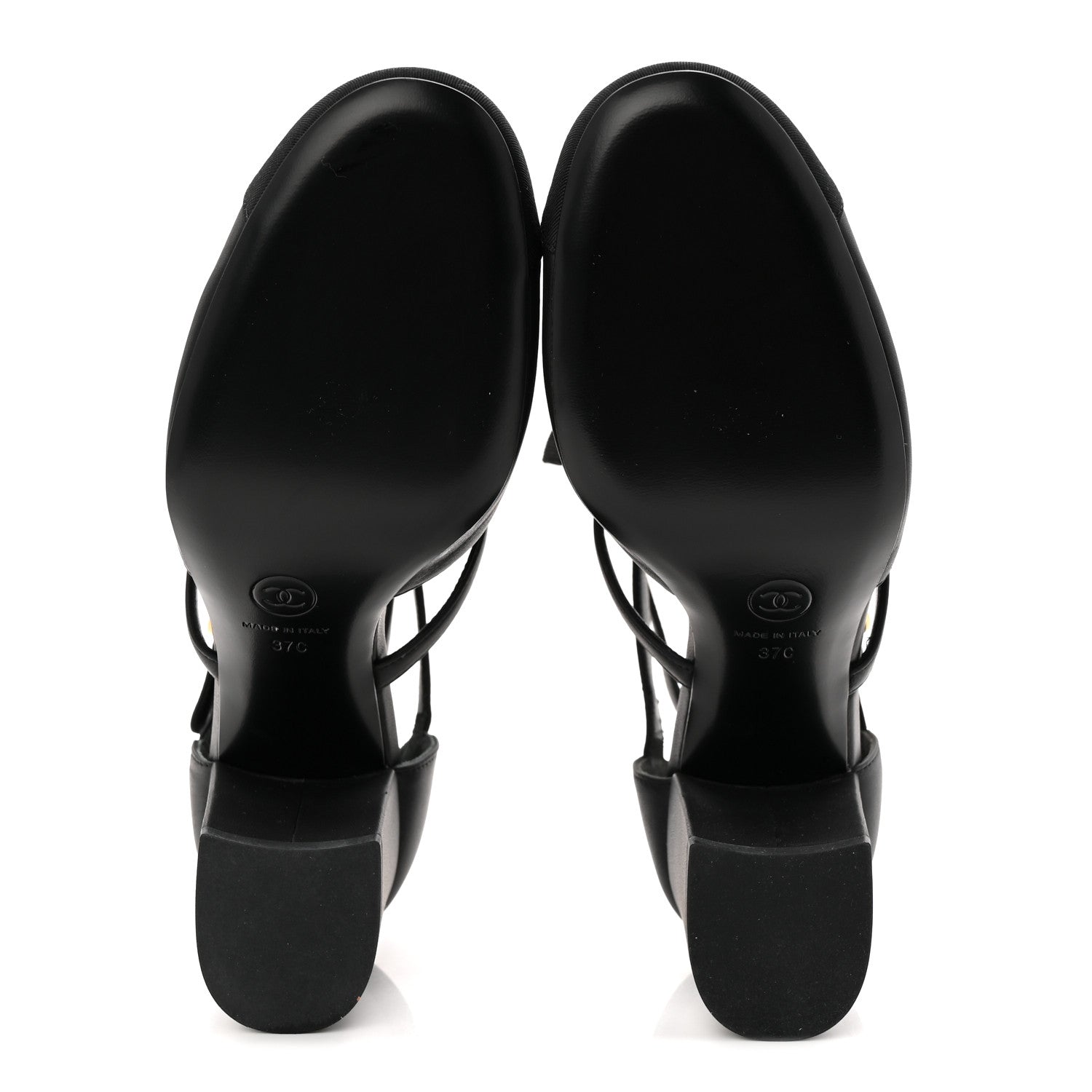 Chanel Lambskin Grosgrain Cap Toe Camellia Mary Jane Pumps 37 Black 6 of 10