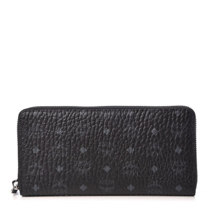 MCM Visetos Large Zip Around Wallet Black 1 of 8