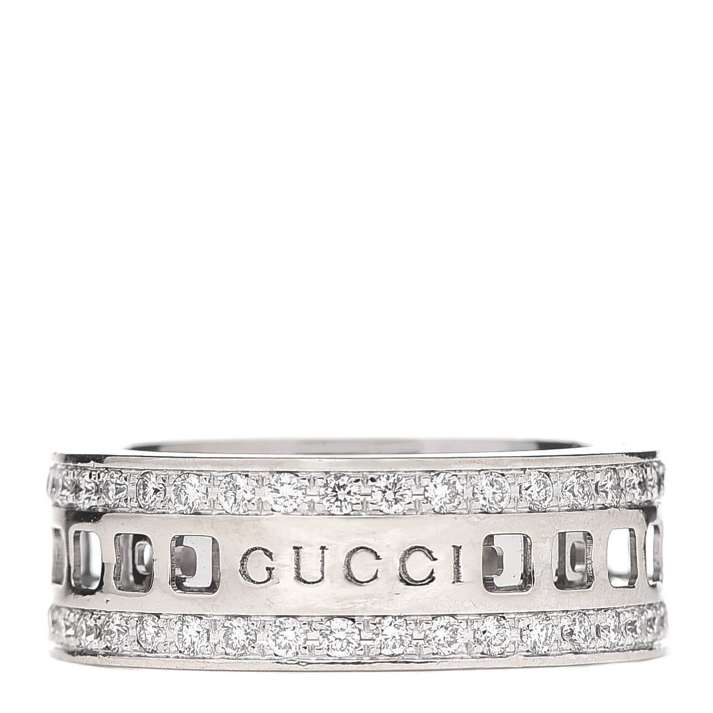 18K White Gold Diamond Spinner Ring 53 6.25