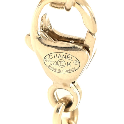 Chanel Crystal Star CC Drop Pendant Necklace Black Gold 5 of 5