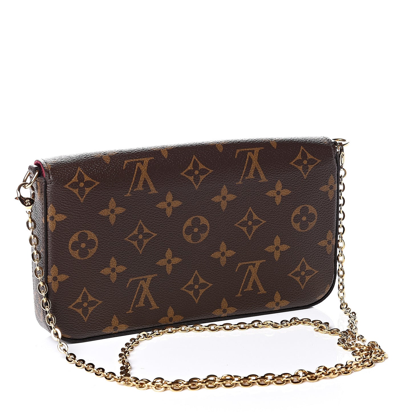 Monogram Pochette Felicie Chain Wallet Fuchsia