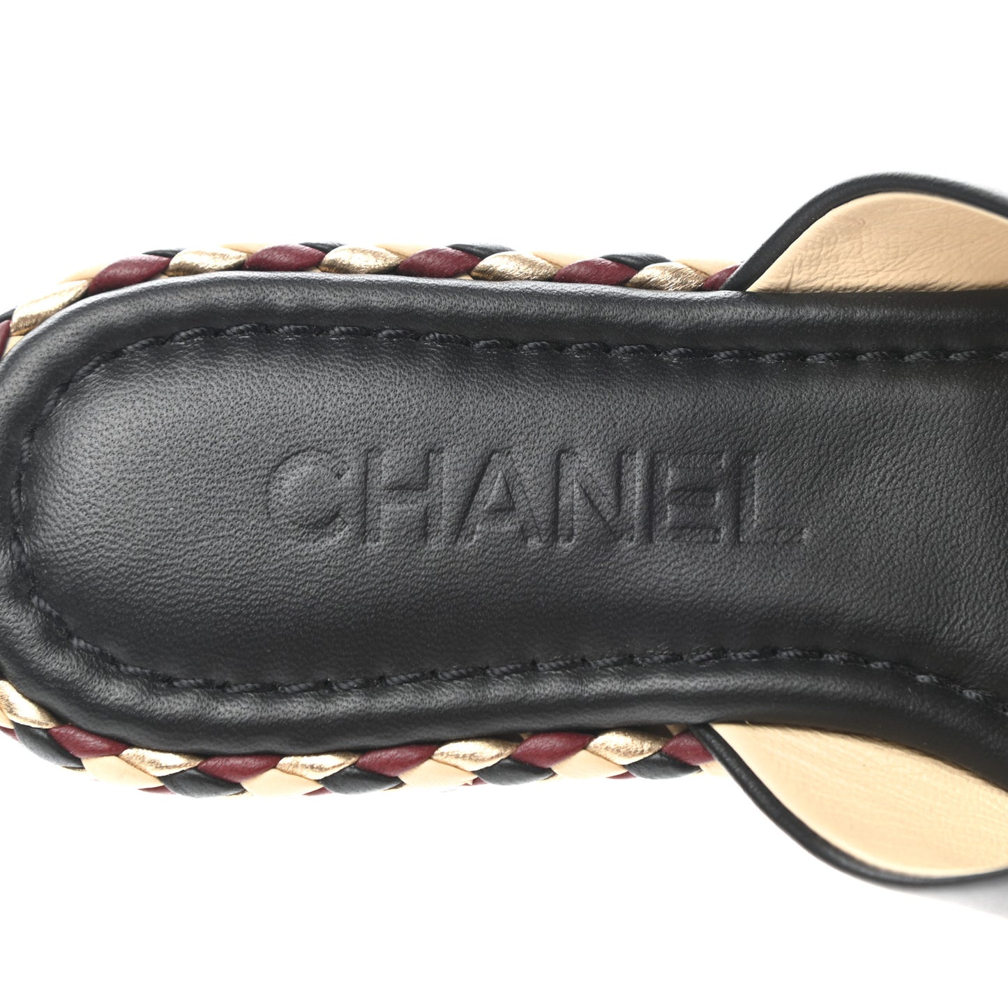 Lambskin Braided Mule Sandals 35 Black
